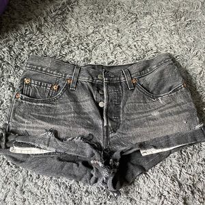 Black denim Levi shorts